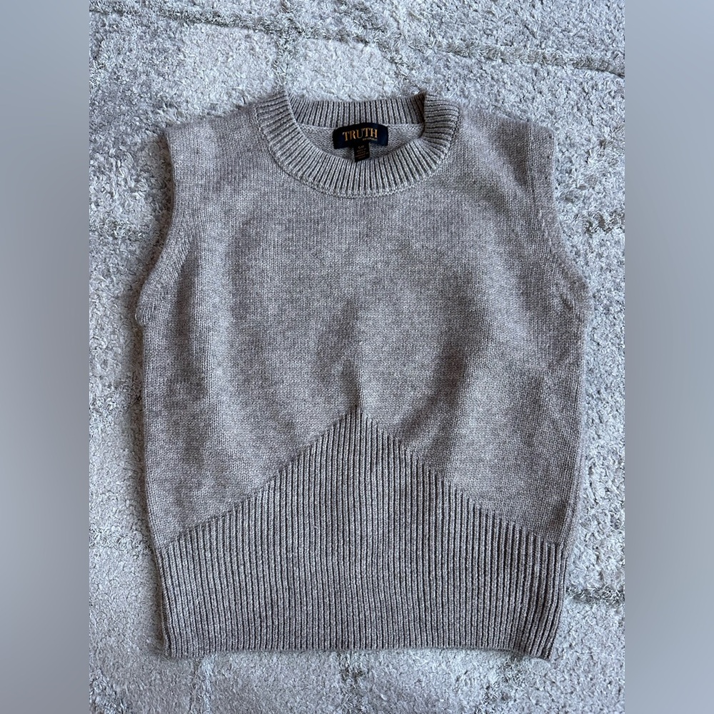Truth Tan Knit Sweater Vest
